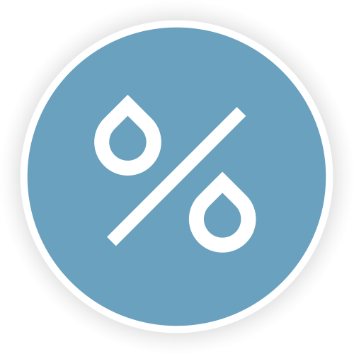 Icon, welches einen ausgeglichenen Feuchtigkeitsgehalt darstellt